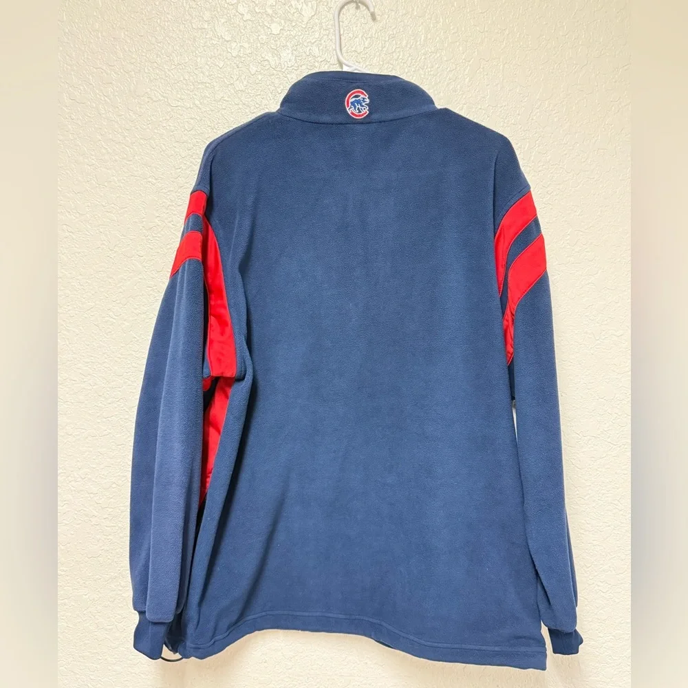 Chicago Cubs Navy and Red Men's Fleece Pullover Size